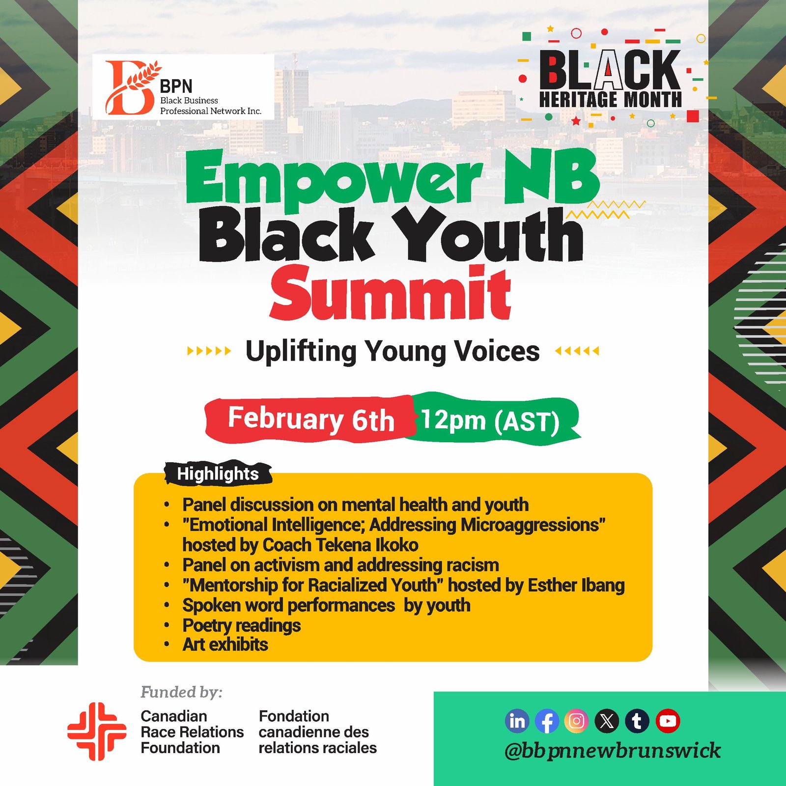Empower NB Black Youth Summit 2024 - Saint John